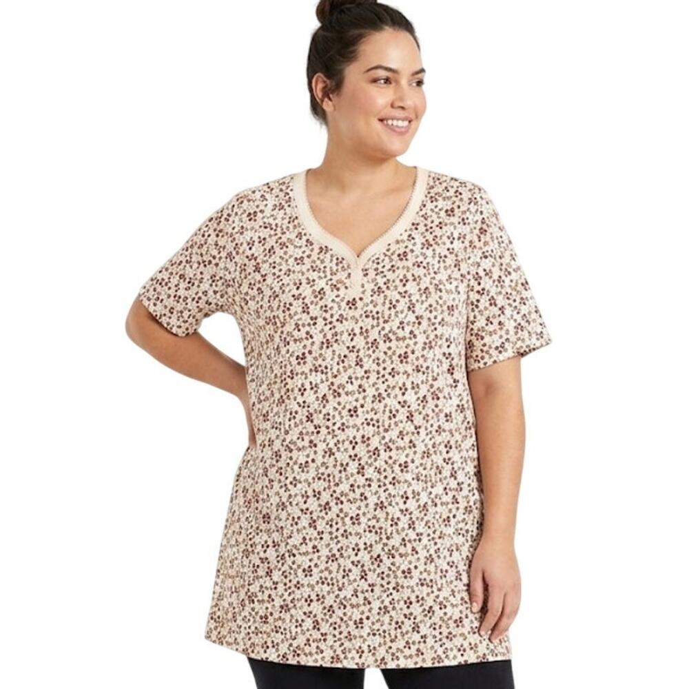 Bobbie Brooks Floral Top Blouse Summer Lightweight Plus Size 3XL